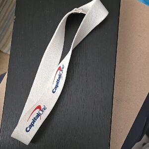 Capital One White Logo Thick headband hair accessory 2 sided Womens Gym Athletic